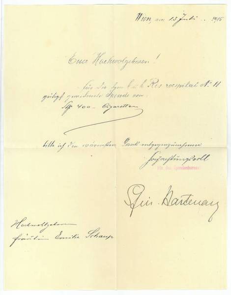 Brief mit eigenh. U.