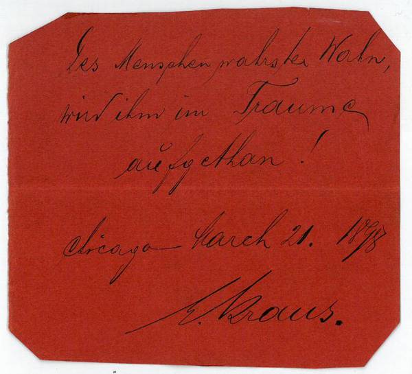 Eigenh. Widmung mit U.