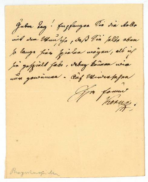 Eigenh. Brief mit U.