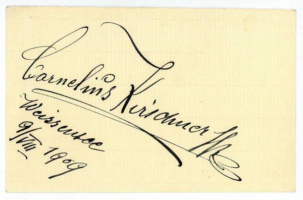 Blatt mit eigenh. U.