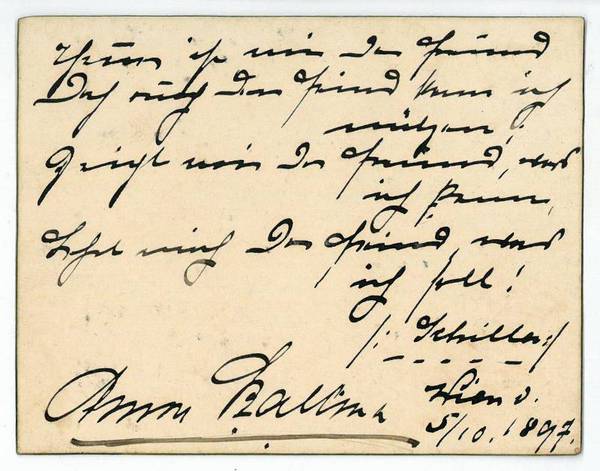 Eigenh. Widmung mit U.