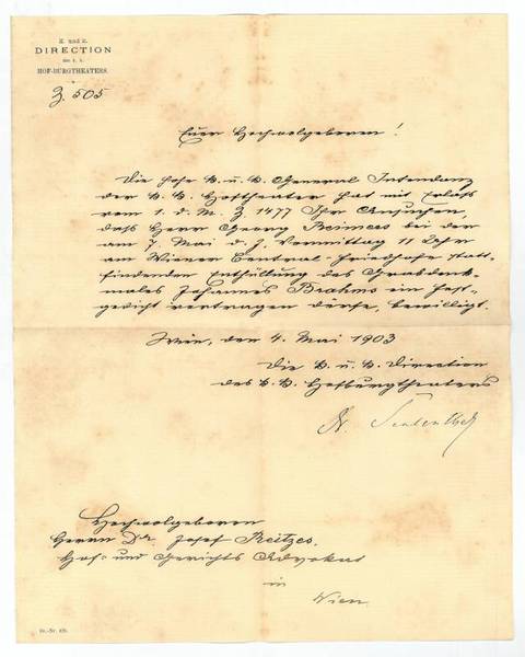 Brief mit eigenh. U.