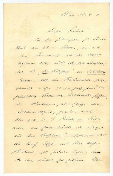 Eigenh. Brief mit U.