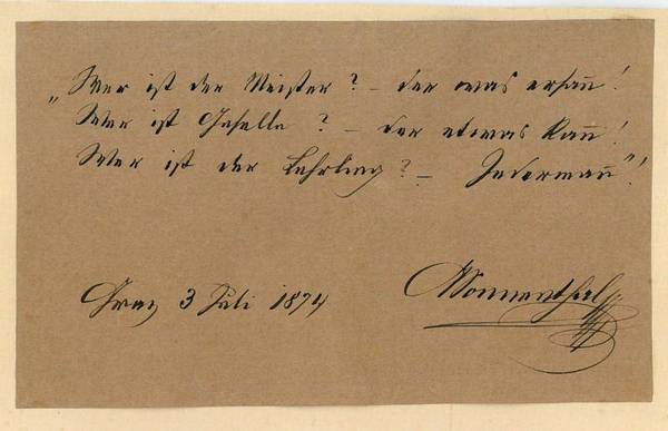 Eigenh. Widmung mit U.