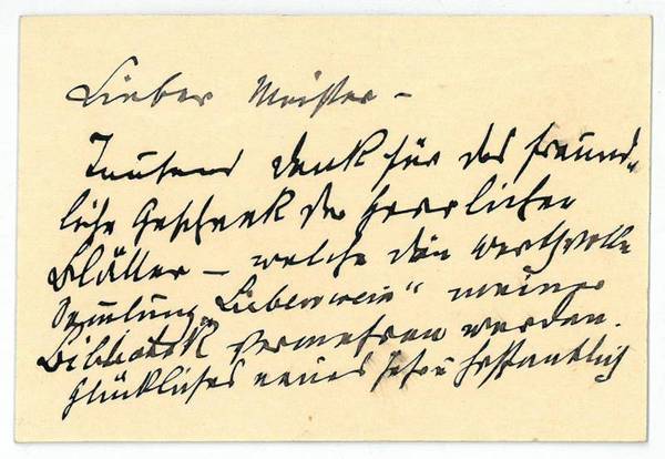 Eigenh. Visitenkarte.