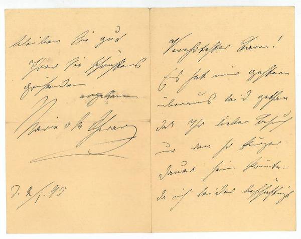 Eigenh. Brief mit U.