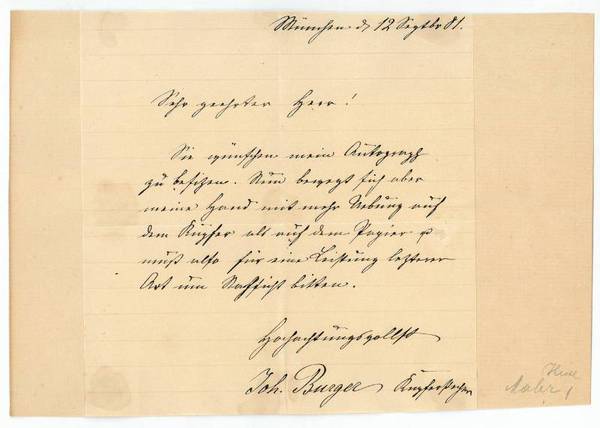 Eigenh. Brief mit U.