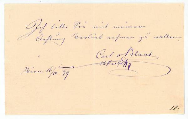 Eigenh. Notiz mit U.