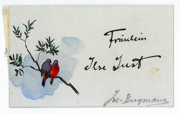 Albumblatt mit eigenh. Anrede und Aquarell.