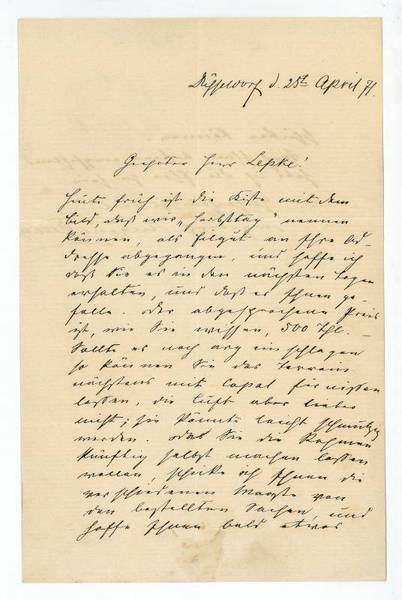 Eigenh. Brief mit U.