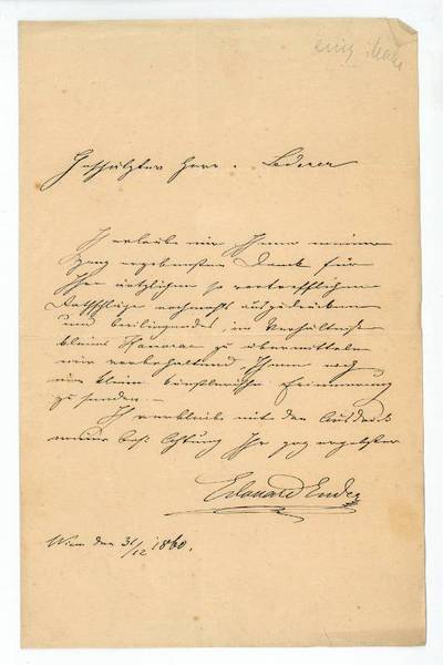 Eigenh. Brief mit U.