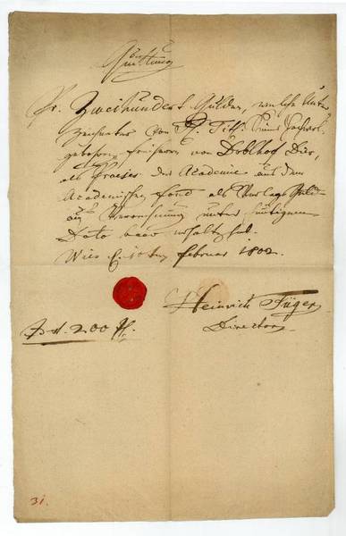 Eigenh. Quittung mit U.