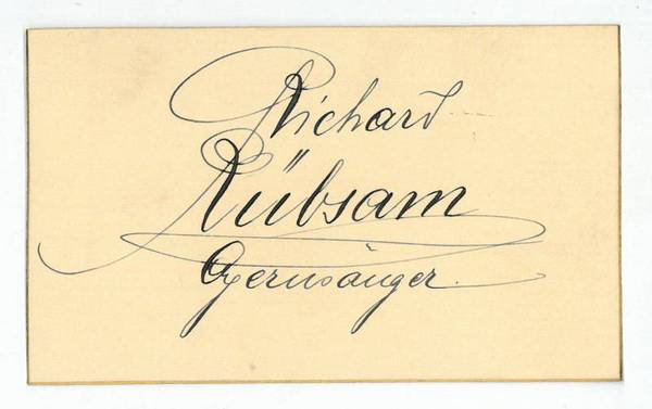 Blatt mit eigenh. U.