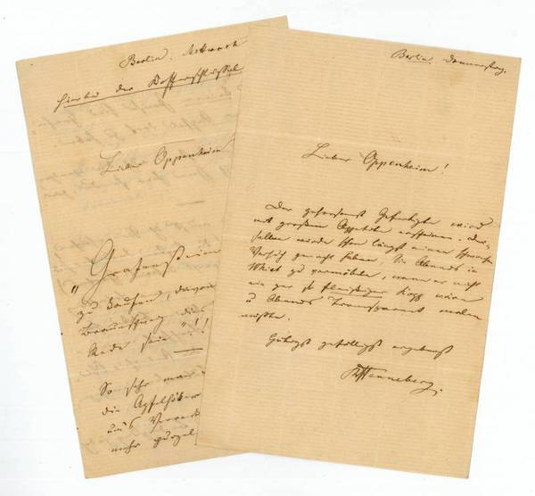 2 eigenh. Briefe mit U.