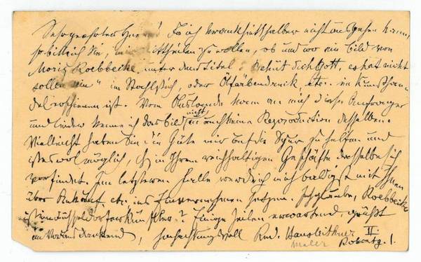 Eigenh. Postkarte m. U.