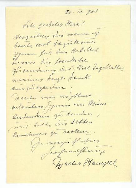 Eigenh. Brief mit U.