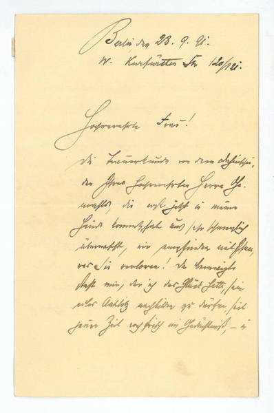 Eigenh. Brief mit U.