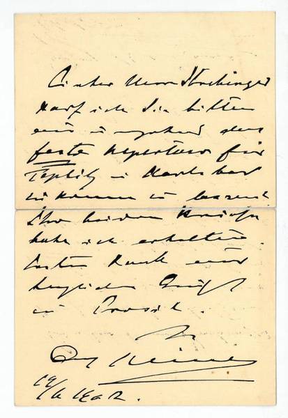 Eigenh. Briefkarte mit U.