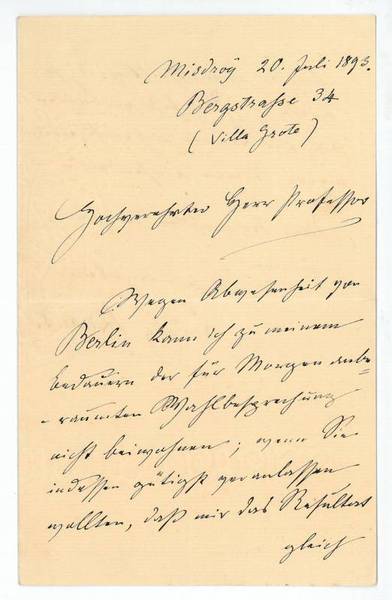 Eigenh. Brief mit U.