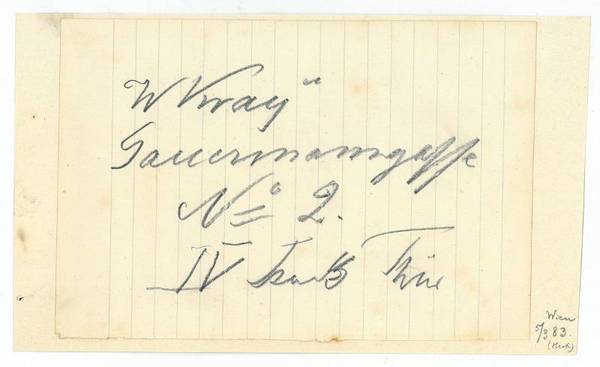 Blatt mit eigenh. Adresse.