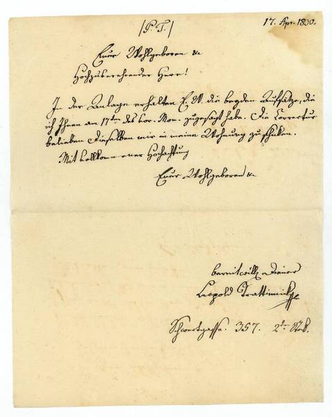 Eigenh. Brief mit U.