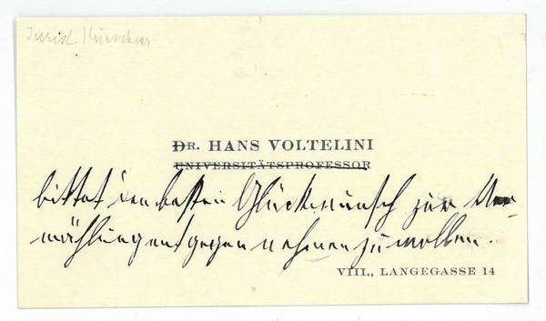 Eigenh. Visitenkarte.