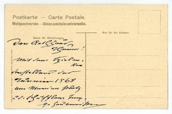 Eigenh. Bildpostkarte mit U.