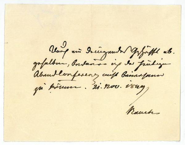 Eigenh. Mitteilung mit U.