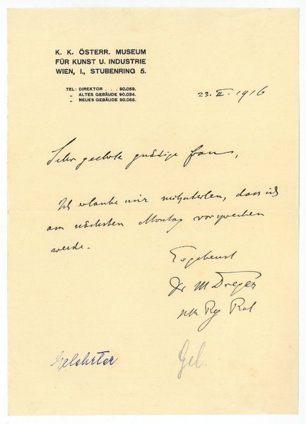 Eigenh. Brief mit U.