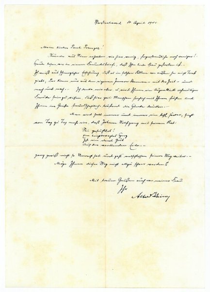 Eigenh. Brief mit U.