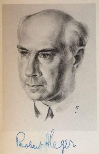 Gedr. Portraitzeichnung mit eigenh. U. auf der Bildseite.