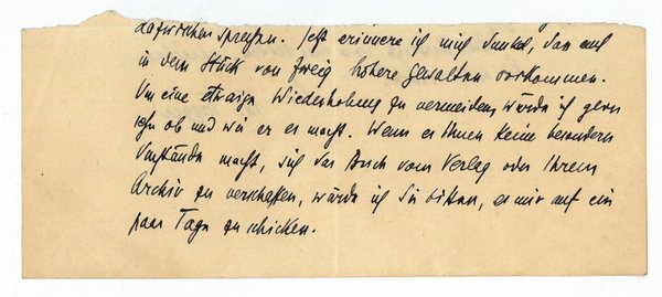Eigenh. Brief mit U. (Fragment).