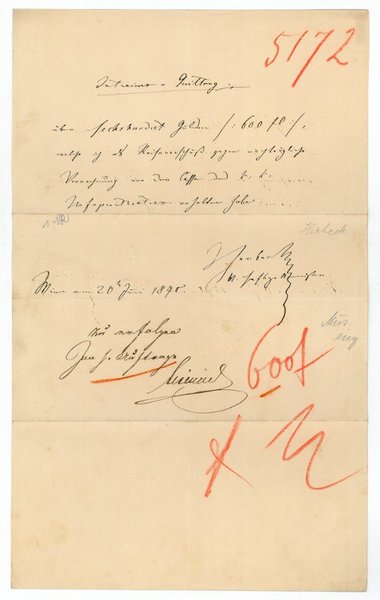 Quittung mit eigenh. U.