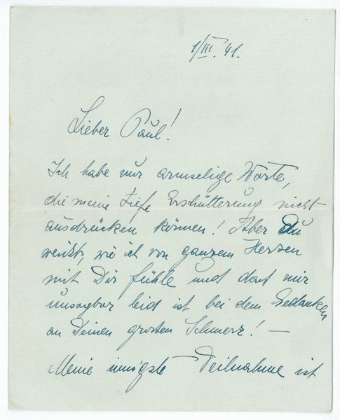 Eigenh. Brief mit U.