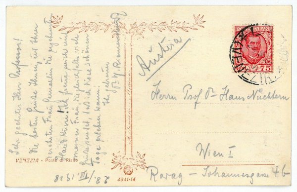 Eigenh. Postkarte mit U.