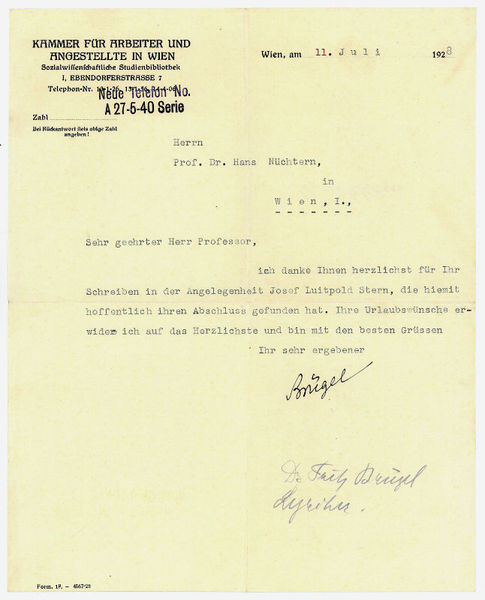 Ms. Brief mit eigenh. U.