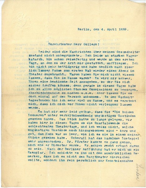 Ms. Brief mit eigenh. U.