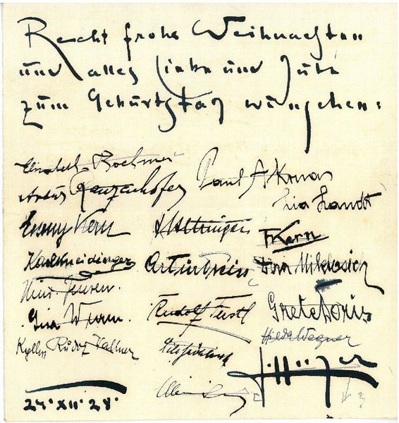 Albumblatt mit eigenh. U. sowie zahlreichen weiteren U.