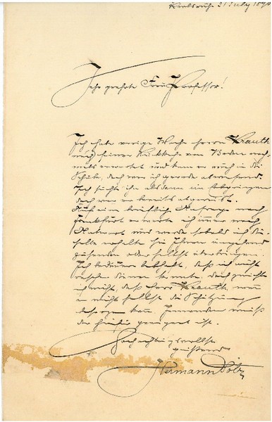 Eigenh. Brief mit U.