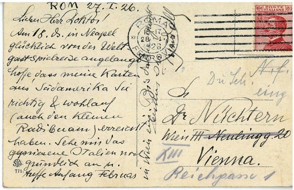 Eigenh. Postkarte mit U.