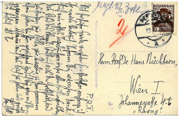 Eigenh. Postkarte mit U.