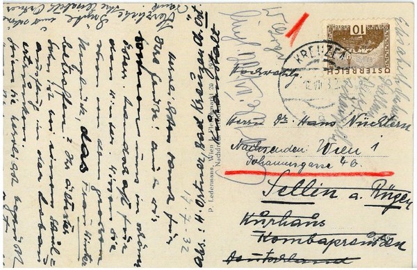 Eigenh. Postkarte mit U.
