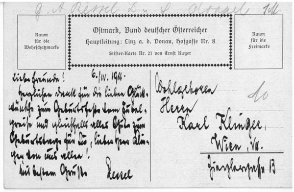Eigenh. Bildpostkarte mit U.