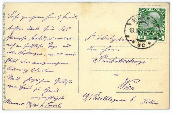 Eigenh. Bildpostkarte mit U.