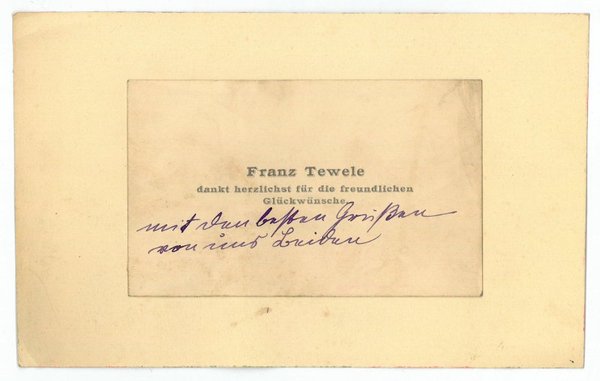 Eigenh. Visitenkarte.