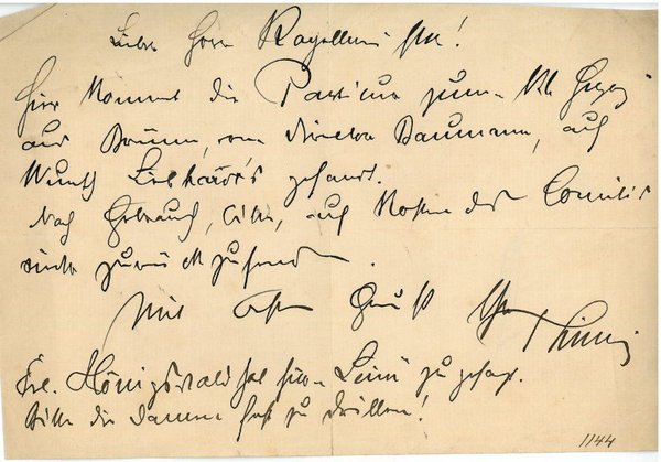 Eigenh. Brief mit U.