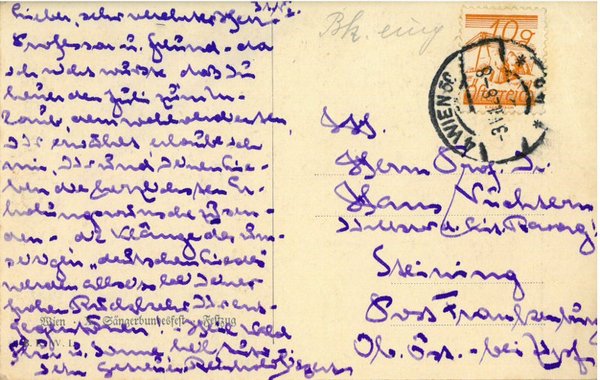 Eigenh. Bildpostkarte mit U.