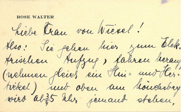 Eigenh. Briefkarte mit U.