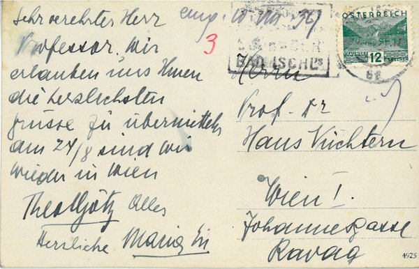 Eigenh. Bildpostkarte mit U.