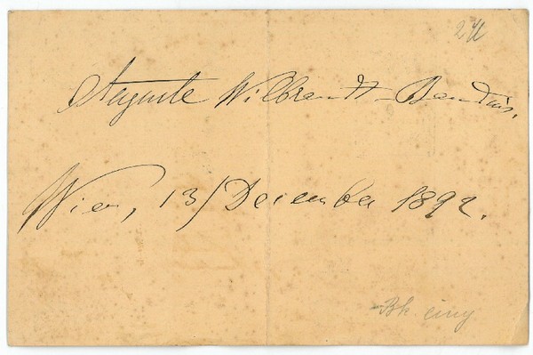 Albumblatt mit eigenh. U.